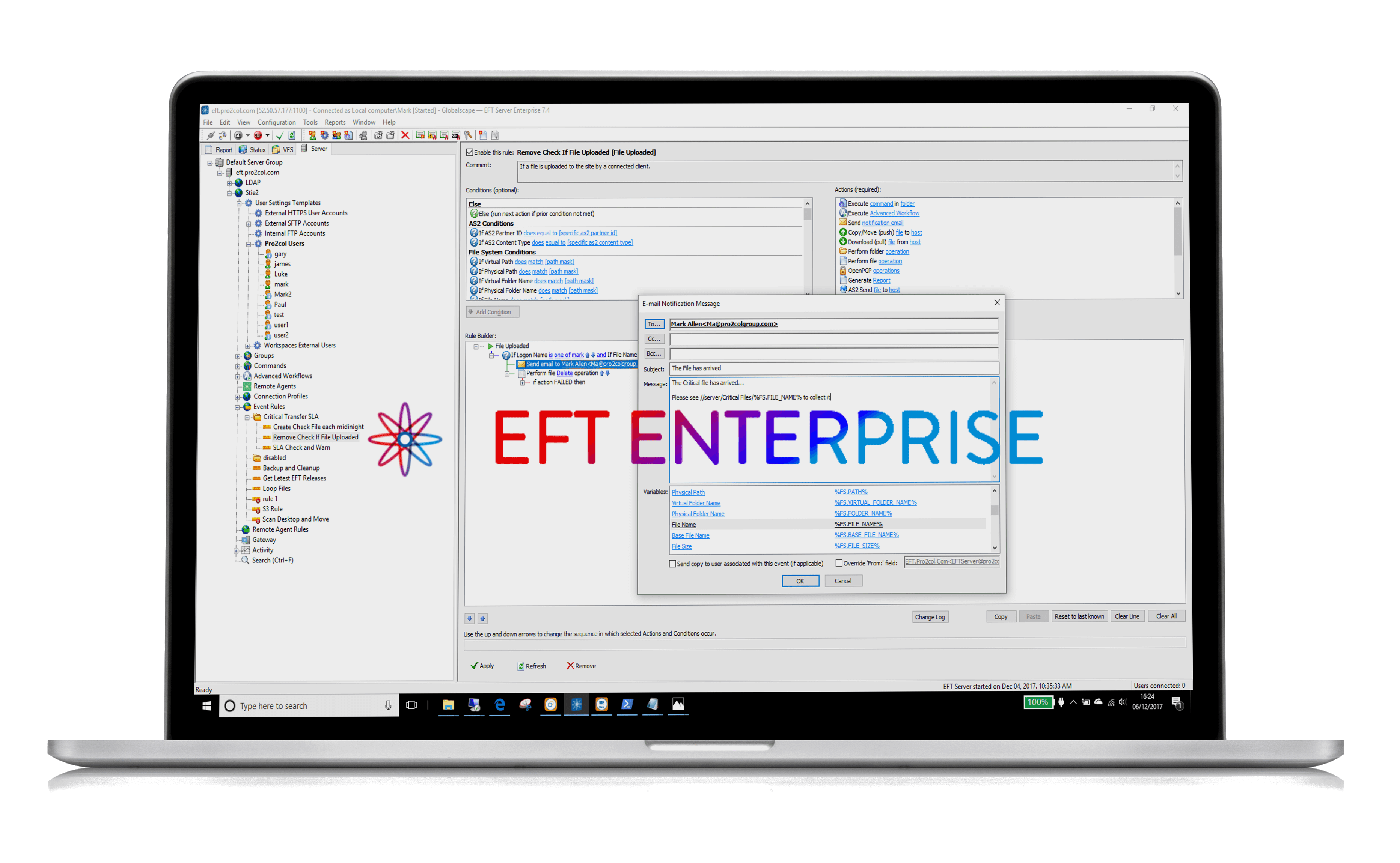 EFT Server secures